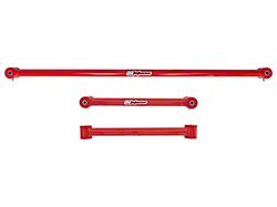 UMI Performance Non-Adjustable Rear Lower Control Arm and Panhard Bar Kit; Red (93-02 Camaro)