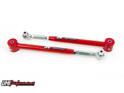 UMI Performance On-Car Adjustable Rear Lower Control Arms; Chromoly; Red (93-02 Camaro)