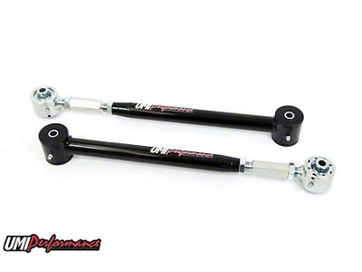 UMI Performance On-Car Adjustable Rear Lower Control Arms; Poly/Roto-Joints; Mild Steel; Black (93-02 Camaro)