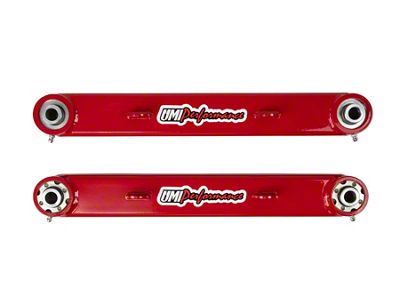 UMI Performance Rear Toe Rods; Roto-Joints; Red (10-15 Camaro)