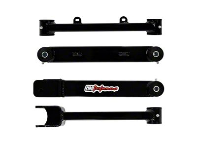 UMI Performance Rear Trailing Arms/Toe Rod Kit; Black (10-15 Camaro)