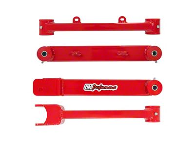UMI Performance Rear Trailing Arms/Toe Rod Kit; Red (10-15 Camaro)