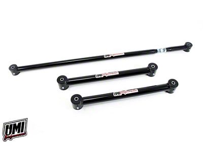 UMI Performance Single Adjustable Rear Lower Control Arm and Panhard Bar Kit; Black (93-02 Camaro)