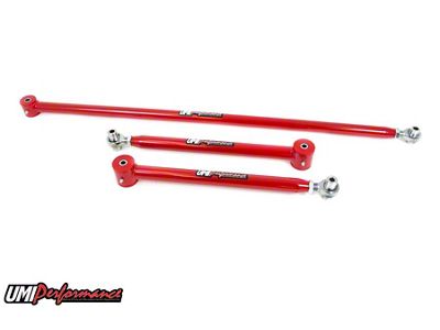 UMI Performance Single Adjustable Rear Lower Control Arm and Panhard Bar Kit; Red (93-02 Camaro)