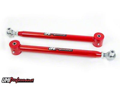 UMI Performance Single Adjustable Rear Lower Control Arms; Chromoly; Red (93-02 Camaro)
