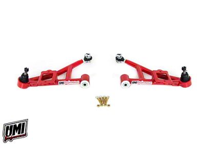 UMI Performance Street Front Lower A-Arms; Delrin Bushings; Red (93-02 Camaro)
