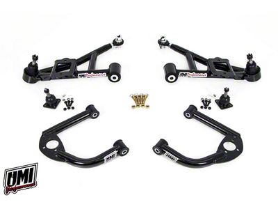 UMI Performance Street Non-Adjustable Front A-Arm Kit; Black (93-02 Camaro)