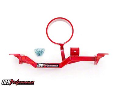 UMI Performance Tunnel Brace Mount with Driveshaft Loop for Long Tube Headers; Red (93-02 Camaro)