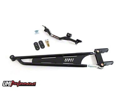 UMI Performance Tunnel Brace Mounted Torque Arm for Long Tube Headers; Chromoly; Black (93-02 Camaro)