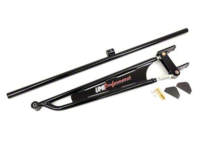 UMI Performance Weld-In Torque Arm with Straight Crossmember; Mild Steel; Black (93-02 Camaro)