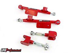 UMI Performance Adjustable Rear Upper and Lower Control Arms; Red (79-98 Mustang)