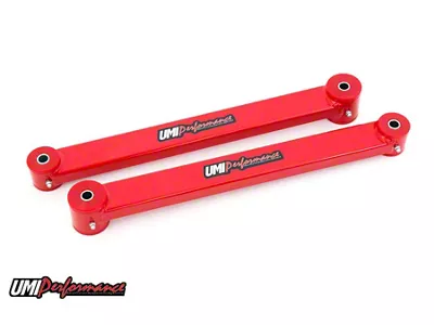 UMI Performance Budget Boxed Rear Lower Control Arms; Red (05-14 Mustang)