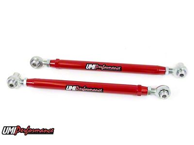 UMI Performance Double Adjustable Rear Lower Control Arms; Mild Steel; Red (05-14 Mustang)