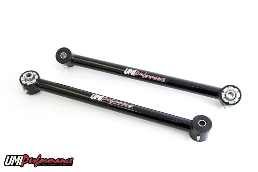 UMI Performance Mustang Rear Lower Control Arms; Poly/Roto-Joint; Black ...