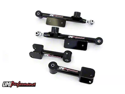 UMI Performance Rear Upper and Lower Control Arms; Black (99-04 Mustang, Excluding Cobra)