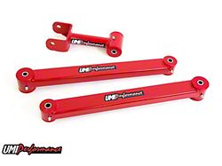 UMI Performance Rear Upper and Lower Control Arms; Red (05-10 Mustang)