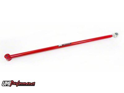 UMI Performance Single Adjustable Rear Panhard Bar; Roto-Joint; Red (05-14 Mustang)