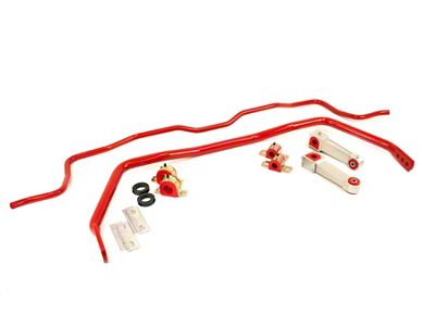 UMI Performance Tubular Front and Rear Sway Bars; Red (05-14 Mustang)