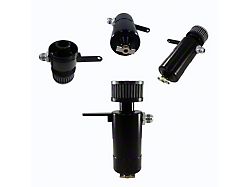 Billet Single Port Breather Tank Oil Separator with 10AN Fitting Size; Black (Universal; Some Adaptation May Be Required)