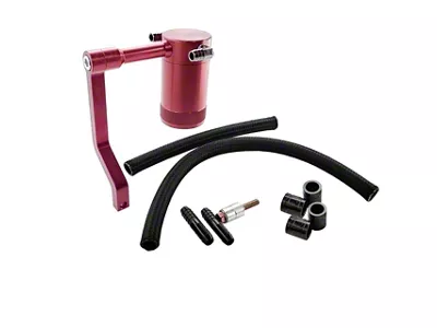 UPR Products Billet Oil Catch Can with Z Mounting Bracket; Red (11-23 6.4L HEMI Challenger)