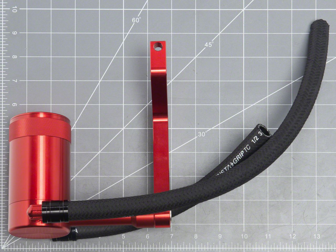 アイドル RT 47552 Challenger Billet Oil Catch Can with Z Mounting Bracket; Red (11