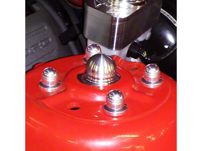 UPR Products Billet Beehive Strut Tower Cap Covers; Satin (11-14 Mustang)
