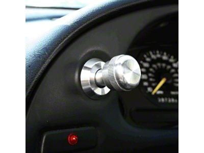UPR Products Billet Headlight Knob Bezel; Satin (94-04 Mustang)
