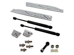 Billet Hood Strut Kit; Satin (05-14 Mustang)