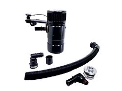 Billet One Way Breather Tank; Black (15-23 Mustang EcoBoost)