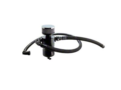 UPR Products Billet Plug N Play Dual Breather Tank; Black (15-23 Mustang EcoBoost)