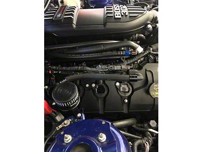 UPR Products Billet Plug N Play Dual Breather Tank; Black (11-14 Mustang GT)