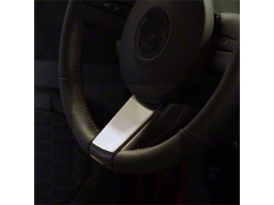 UPR Products Billet Steering Wheel Badge; Satin (05-09 Mustang)