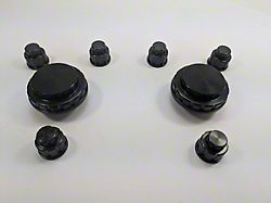 UPR Products Billet Strut Tower Cap Covers; Black (15-25 Mustang)