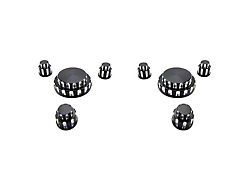 UPR Products Billet Strut Tower Cap Covers; Designer Cut Black (15-25 Mustang)