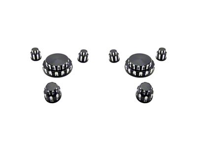 UPR Products Billet Strut Tower Cap Covers with Howling Coyote; Satin (15-25 Mustang)