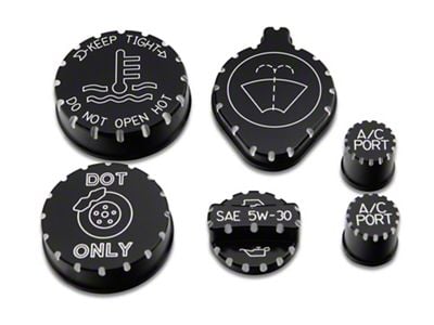 UPR Products Coyote Engine Cap Covers; Black (18-25 Mustang GT)