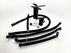 UPR Products Dual Valve Plug N Play Clean Side Oil Catch Can; Black (24-25 Mustang EcoBoost)