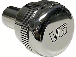 UPR Products Flat Headlight Knob with UPR Logo; Satin (94-04 Mustang)