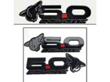 Howling Coyote 5.0 Fender and Decklid Emblem Package; Black with Gloss Black (15-23 Mustang GT)