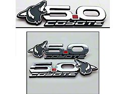 UPR Products Howling Coyote 5.0 Fender and Decklid Emblem Package; Chrome with Chrome (15-23 Mustang GT)