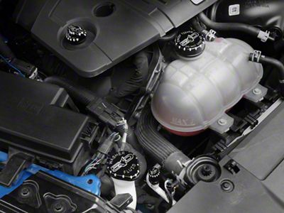 UPR Products Howling Coyote Engine Cap Covers; Black (18-25 Mustang GT)