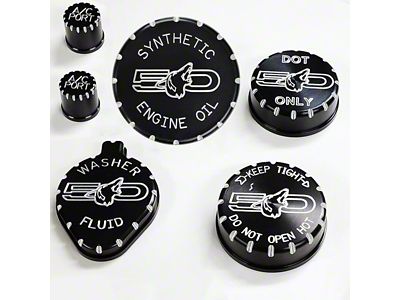 UPR Products Howling Coyote Engine Cap Covers; Satin (18-24 Mustang GT)