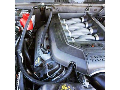 UPR Products Plug N Play Firewall Mount SC Oil Catch Can; Black (11-14 Mustang GT)