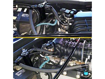 UPR Products Plug N Play SC Oil Catch Can; Black (07-14 Mustang GT500)