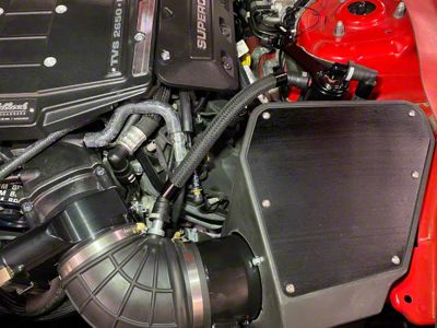 UPR Products Single Valve Plug N Play Clean Side Oil Catch Can; Black (18-23 Mustang GT w/ Edelbrock Supercharger)