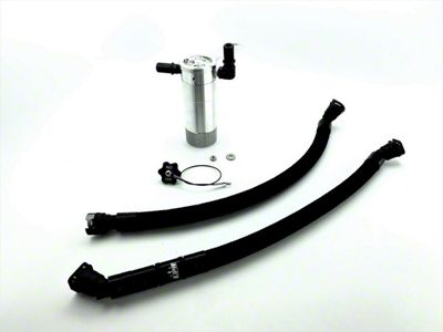 UPR Products Single Valve Plug N Play Oil Catch Can; Black (24-25 Mustang EcoBoost)