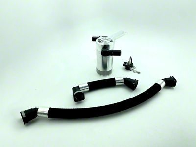 UPR Products Single Valve Plug N Play Clean Side Oil Catch Can; Satin (24-25 Mustang GT, Dark Horse)