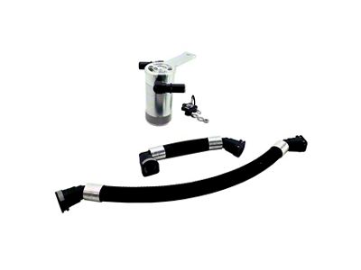 UPR Products Single Valve Plug N Play Oil Catch Can; Satin (24-25 Mustang GT, Dark Horse)