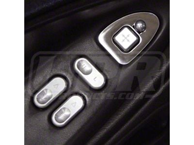 UPR Products Stainless Steel Mirror Control Trim Bezel; Brushed (94-04 Mustang)