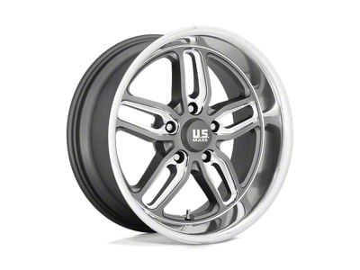 US Mag Cten Matte Gunmetal Milled Wheel; Rear Only; 20x10; 1mm Offset (93-02 Camaro)